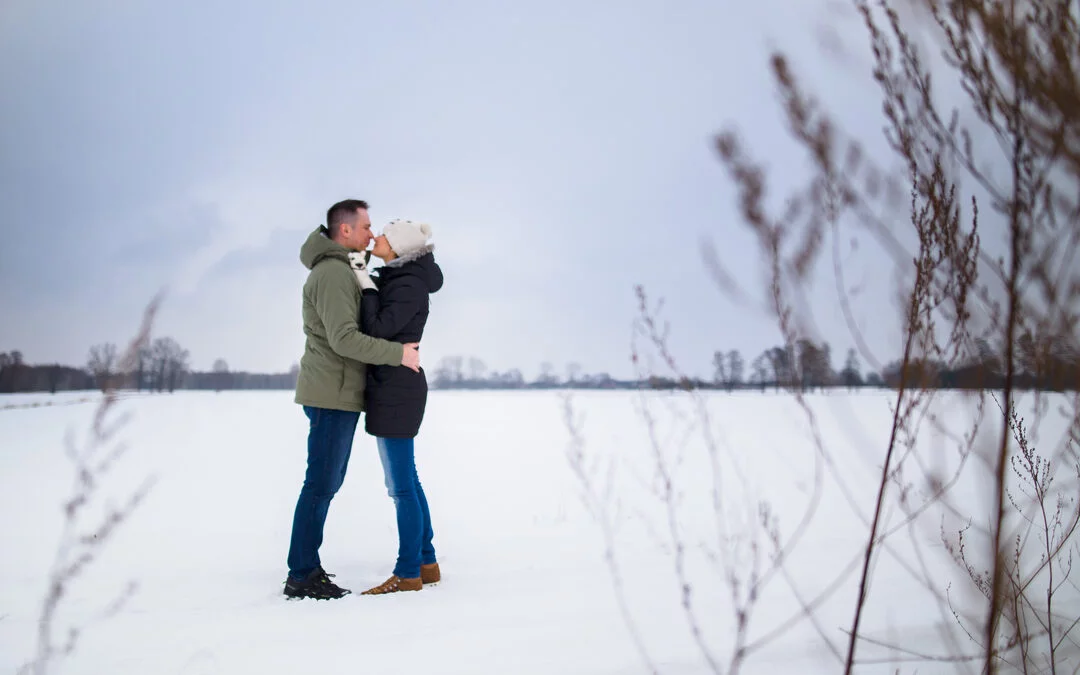 zimowa sesja narzeczeńska